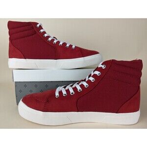 Sun + Stone Jett High Top Sneakers Mens 10.5 M Red Canvas Casual Shoes NWB